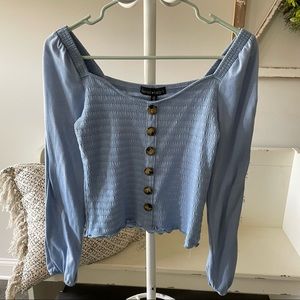 Off the shoulder ribbed shirt